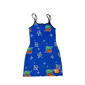 NIKE Ribbed Bodycon tank dress swoosh all over print size medium